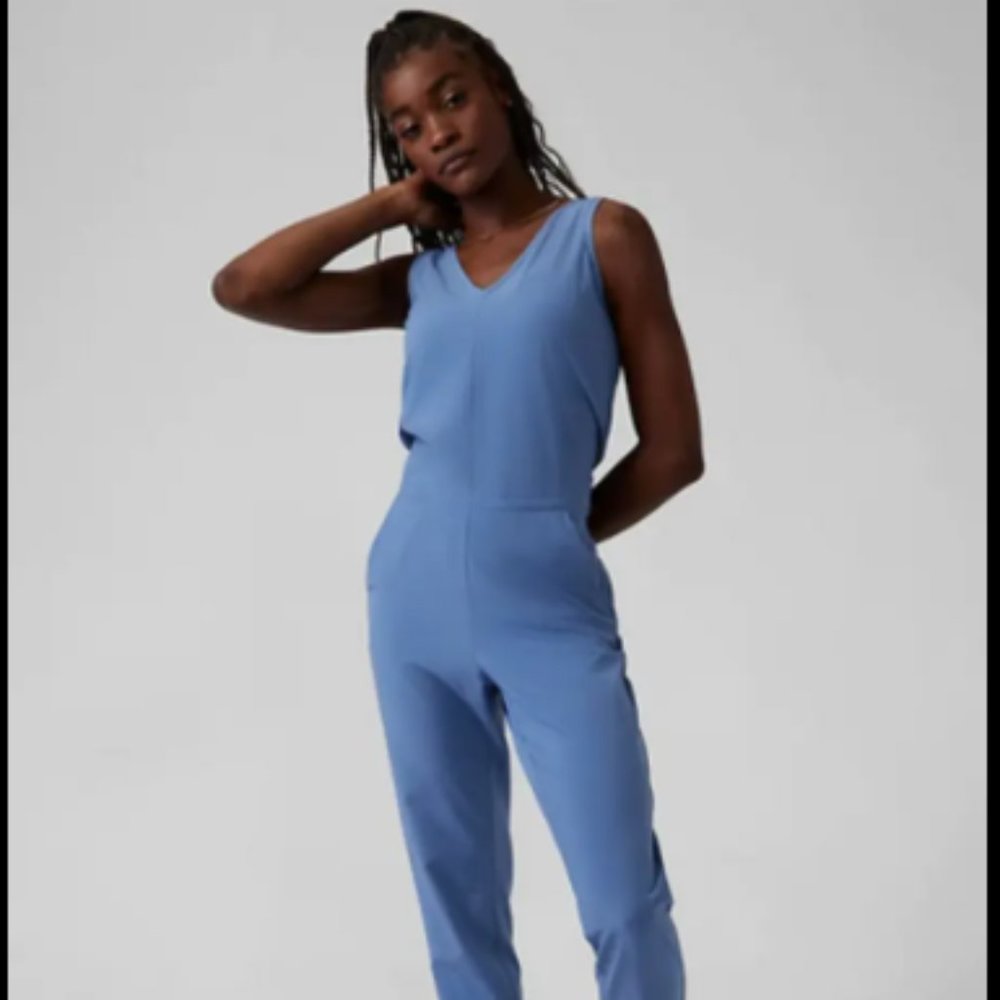 Athleta Brooklyn Jumpsuit Cottage Blue (NWOT)